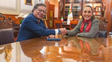 Claudia Sheinbaum y Gustavo Petro se reúnen en Palacio Nacional de México