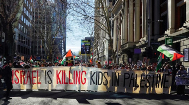 Multitudinaria movilización en Australia con la presencia de Assange contra el genocidio en Gaza